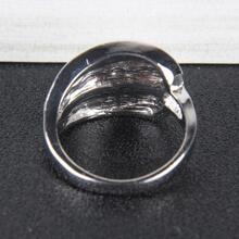 Fashionable & Simple Full Rhinestone Ring - White - View 5