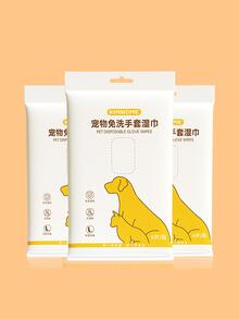 1pc Pet Glove Wipes - White - View 4