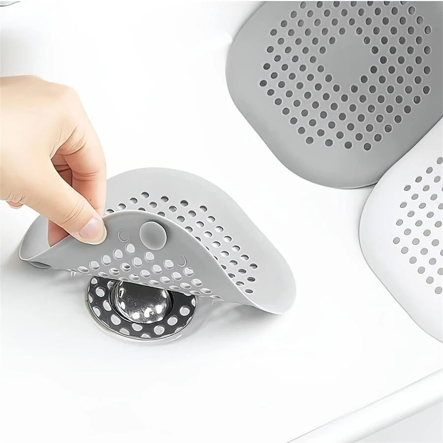 方形排水除毛器帶吸盤式,頭髮過濾器,水水槽防溢出,浴缸&淋浴排水易安裝,合適的適用於浴室,浴缸,廚房 - 白色 - 查看 1