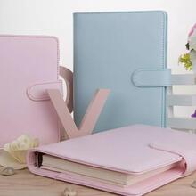 1 pieza Cuaderno con cubierta liso PU - Azul - Ver 5