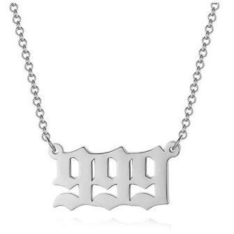 數字吊墜項鍊鋅合金