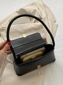 Soft Face Pu Leather Metal Lock Decoration Clamshell Vintage Style Bag Women's Shoulder Bag New Women's Bag Small Bag Handbag Small Square Bag