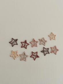 10pcs Girls Star Design Hair Clips