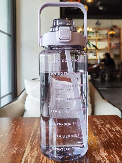 1pc 750ml 2L Large Capacity PC Water Bottle, Resistant To Falling And Not Easy To Break, Sports And Fitness Portable Straw Cup, Suitable For Family And Outdoor Work Travel Timely Rehydration, Halloween, Christmas Gifts