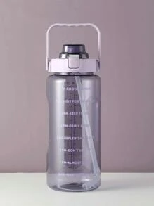 1个67.63盎司/2升750毫升大容量粉色PC水瓶，运动健身便携吸管杯，适合居家和户外旅行