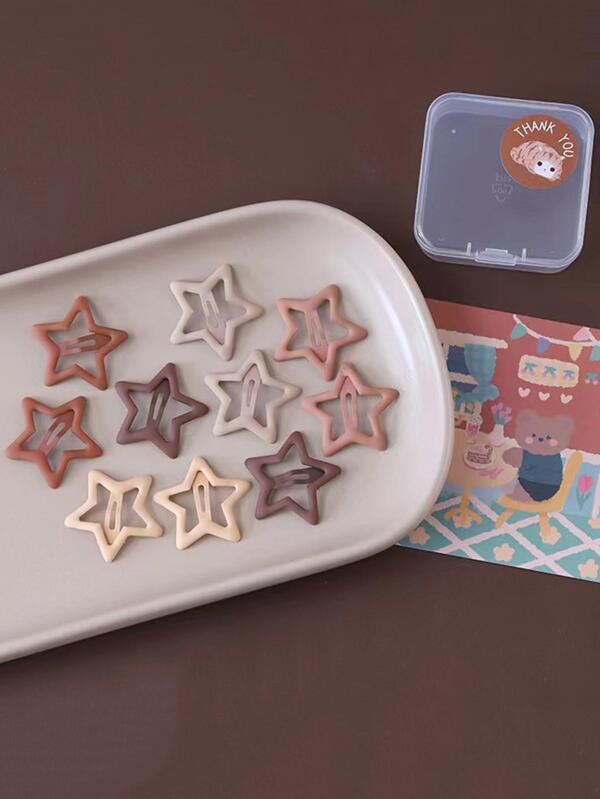 10pcs Girls Star Design Hair Clips