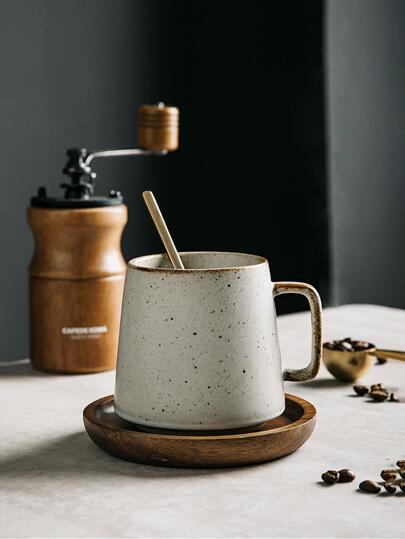 1pc Vintage Style Rough Ceramic Coffee Mug With Handle For Living Room Home Decor Back To School