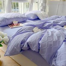 1 vỏ chăn đơn Jacquard màu tím, vỏ chăn đơn hình thoi, vỏ chăn đôi màu trơn, tay nghề tinh xảo, vải thoải mái, mang đến cho bạn giấc ngủ ngon - Màu tím - Xem 6