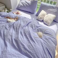 1 vỏ chăn đơn Jacquard màu tím, vỏ chăn đơn hình thoi, vỏ chăn đôi màu trơn, tay nghề tinh xảo, vải thoải mái, mang đến cho bạn giấc ngủ ngon - Màu tím - Xem 8