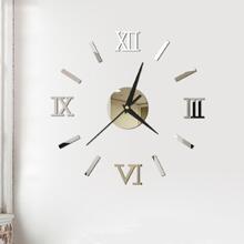 小時鐘設計銀色鏡面牆貼裝飾 - 銀色 - 查看 1