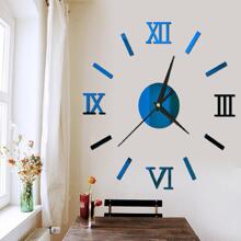 小時鐘設計銀色鏡面牆貼裝飾 - 銀色 - 查看 3