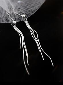 1 Paar S925 Silber Quasten Design lange Kette Ohrringe, einzigartiger schicker Schmuck für Dating, Festivals, Abendessen, Reisen, Alltagskleidung und Arbeitsplatz, bestes Geschenk für Mädchen an Feiertagen, Hochzeiten, Verlobung, Brautschmuck und Urlaub