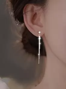 1 Paar S925 Silber Quasten Design lange Kette Ohrringe, einzigartiger schicker Schmuck für Dating, Festivals, Abendessen, Reisen, Alltagskleidung und Arbeitsplatz, bestes Geschenk für Mädchen an Feiertagen, Hochzeiten, Verlobung, Brautschmuck und Urlaub