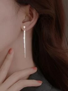 1 Paar S925 Silber Quasten Design lange Kette Ohrringe, einzigartiger schicker Schmuck für Dating, Festivals, Abendessen, Reisen, Alltagskleidung und Arbeitsplatz, bestes Geschenk für Mädchen an Feiertagen, Hochzeiten, Verlobung, Brautschmuck und Urlaub