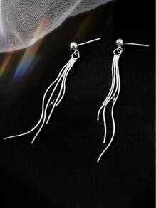 1 Paar S925 Silber Quasten Design lange Kette Ohrringe, einzigartiger schicker Schmuck für Dating, Festivals, Abendessen, Reisen, Alltagskleidung und Arbeitsplatz, bestes Geschenk für Mädchen an Feiertagen, Hochzeiten, Verlobung, Brautschmuck und Urlaub