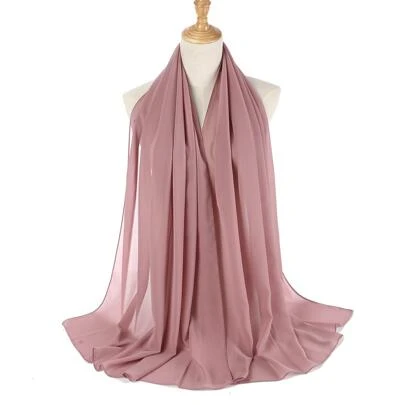 1pc Modest Hijab Casual Versatile Solid Color Soft & Breathable Chiffon Hijab Scarf, Spring/Summer
