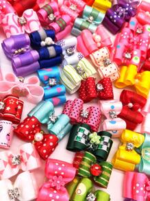 20pcs Mixed Pattern Pet Hair Tie - Multicolor - View 3