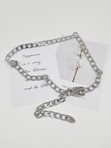 女性方形扣鏈條腰帶