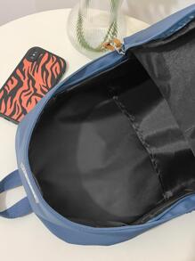 Solid Colour Women Backpack Nylon Waterproof School Bag For Teenager Girls High Capacity Travel Backpack - Royal Blue - View 8