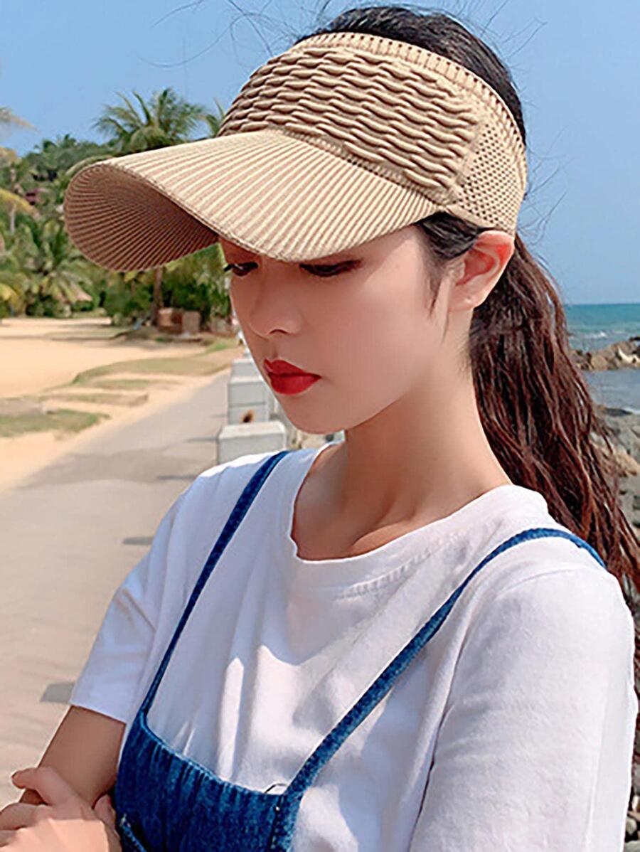 Solid Visor Hat - Khaki - View 1
