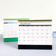 1入組字母圖案2024檯曆 - 黑色 - 查看 4