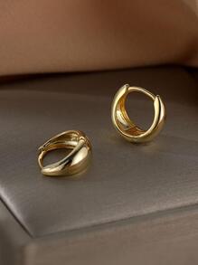 一對S925純銀極簡時髦弧造型粗耳環派對生日首飾類禮品,耀眼夏天配件,日常穿著女士首飾類