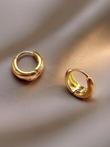 一對S925純銀極簡時髦弧造型粗耳環派對生日首飾類禮品,耀眼夏天配件,日常穿著女士首飾類