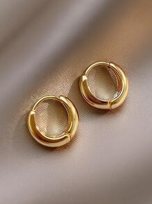 一對S925純銀極簡時髦弧造型粗耳環派對生日首飾類禮品,耀眼夏天配件,日常穿著女士首飾類