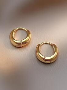 一對S925純銀極簡時髦弧造型粗耳環派對生日首飾類禮品,耀眼夏天配件,日常穿著女士首飾類