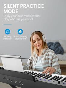 Moukey MEP-110 Digital Piano 88 Key For Beginner / Intemediate Full-Size Semi-Weighted Electric Keyboard, Stand, 128 Premium Tones, 83 Rhythms, 43 Demo Songs - 黑色 - 查看 6