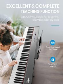 Moukey MEP-110 Digital Piano 88 Key For Beginner / Intemediate Full-Size Semi-Weighted Electric Keyboard, Stand, 128 Premium Tones, 83 Rhythms, 43 Demo Songs - 黑色 - 查看 5