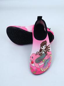 Chicas Calcetines de agua con dibujos animados sirena patrón - Rosa - Ver 5