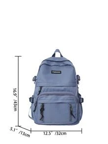 Nuevo bolso de escuela para estudiantes de secundaria de alta capacidad, bolso de viaje sencillo y ligero, mochilas de lona - Celeste - Ver 4