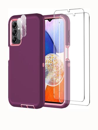 Plain Phone Case With Lens Protector Film & Screen Protector