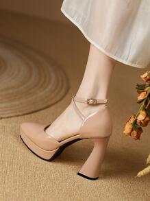 Damen High Heel Pumps mit Hohlmuster, super hoher Absatz, erhältlich in Pink, Apricot, Weiß, Schwarz, Rot, Silber, Gold, modische Schuhe - Aprikosenfarben - Übersicht 3