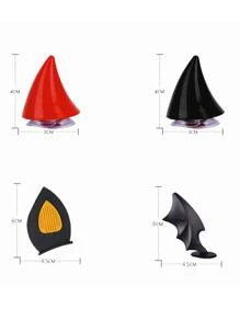 4 Pares Decoración en forma de motocicleta casco,Cuernos Para Casco Motocicleta Decoración Parejas - Negro - Ver 5