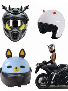 4 Pares Decoración en forma de motocicleta casco,Cuernos Para Casco Motocicleta Decoración Parejas - Negro - Ver 3
