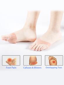 足部保護墊，1對矽膠前足墊防滑減震按摩足部護理墊，保護前足免受磨損和撕裂 - 米色 - 查看 2