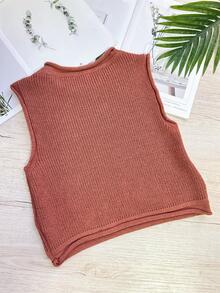 Women Knit Tops - 棕色 - 查看 2