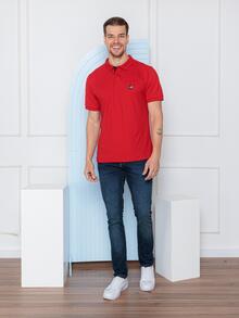 Men Polo Shirts - 紅色 - 查看 4