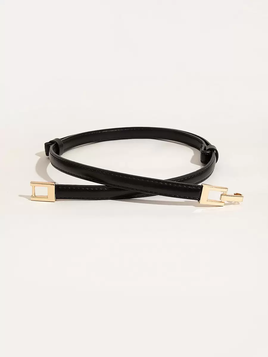 Symmetrical Buckle Belt Summer, School Fall, Autumn, Halloween - Black - View 1