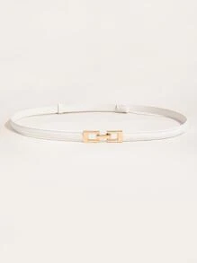 Symmetrical Buckle Belt Summer, School Fall, Autumn, Halloween - White - View 2