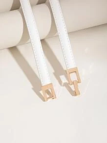 Symmetrical Buckle Belt Summer, School Fall, Autumn, Halloween - White - View 3