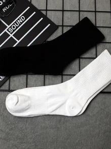 Men Sports Socks - 黑與白 - 查看 2