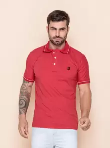 Men Polo Shirts - Red - View 1