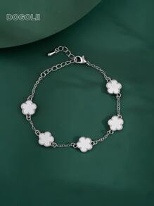 花朵裝飾手環 - 白色 - 查看 3
