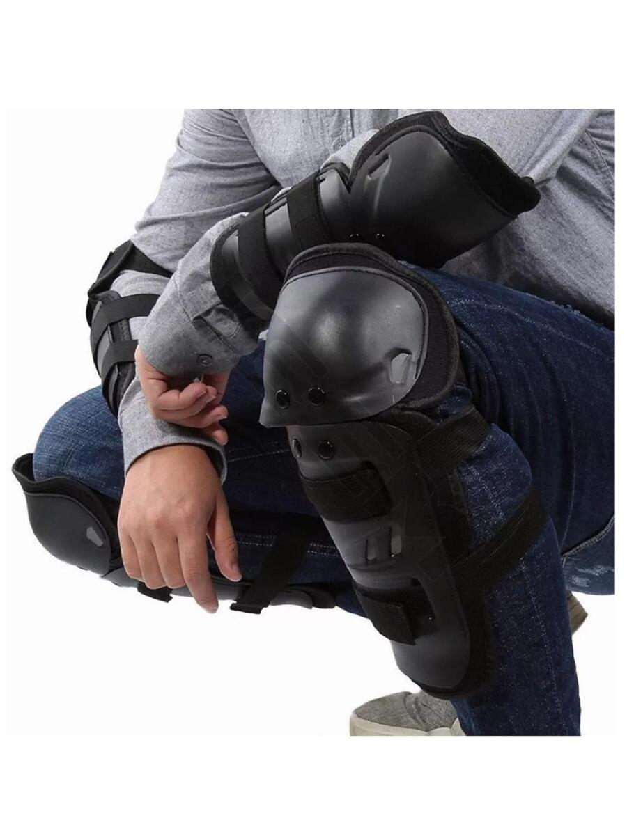 Rodilleras Coderas Motociclista Y Bicicletas Protección 4 Pz - Negro - Ver 1