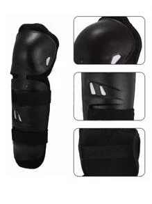 Rodilleras Coderas Motociclista Y Bicicletas Protección 4 Pz - Negro - Ver 2