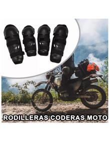 Rodilleras Coderas Motociclista Y Bicicletas Protección 4 Pz - Negro - Ver 4