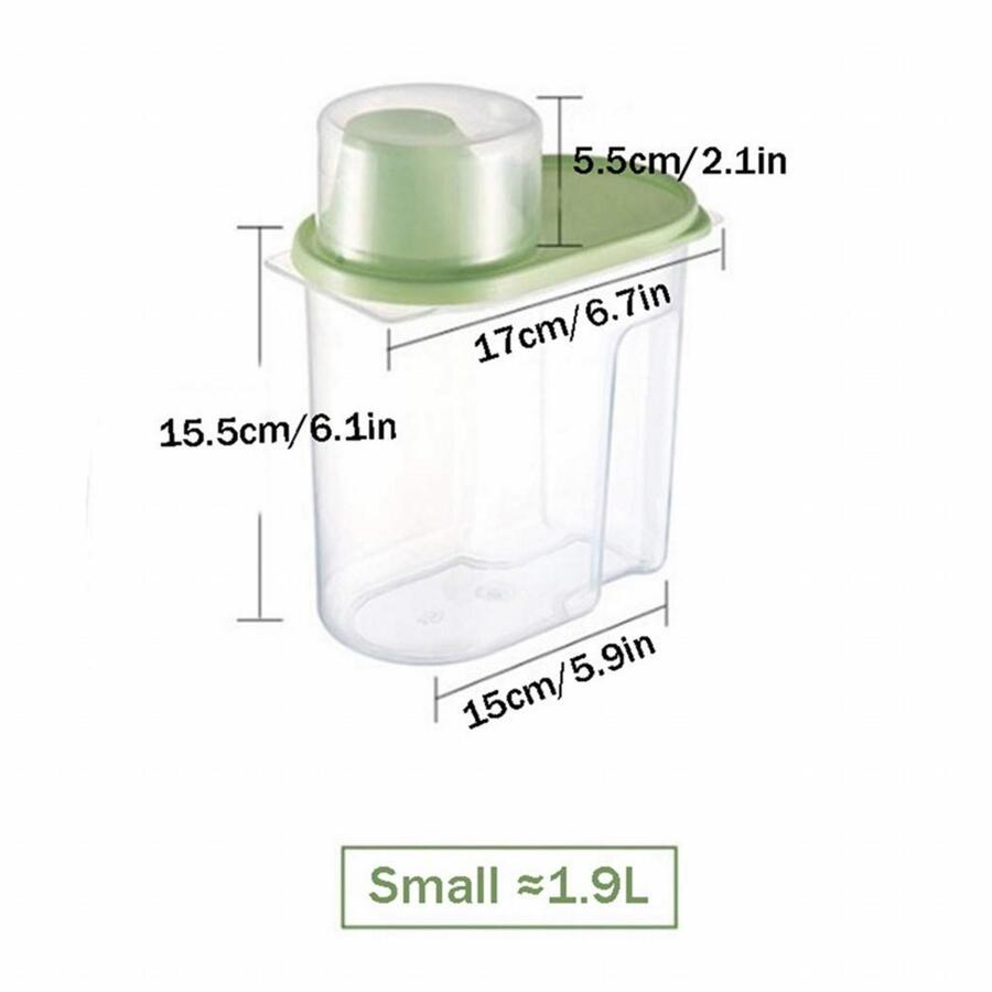 4Packs Storage jars with lid, airtight storage box, cereal storage container, dry food container